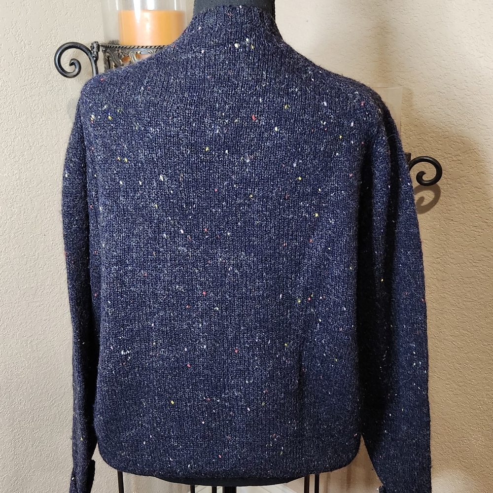 Elegant Navy Speckled Women's Sweater - Picture 2 of 6